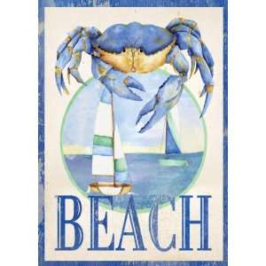  Tropical Beach Ocean Blue Crab Standard Flag Patio, Lawn 