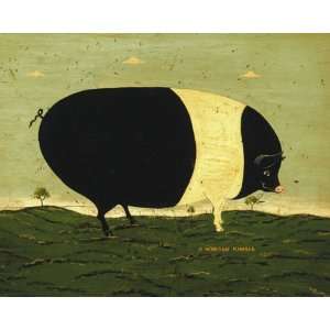  Warren Kimble   Black & White Pig, Size 32 x 32 Canvas 