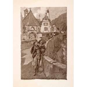 1918 Print George Wharton Edwards Kayserberg Chapel Weiss River Alsace 