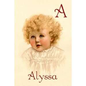  A for Alyssa   Poster by Ida Waugh (12x18)