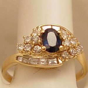 Starlight Sapphire and Diamond 14Kt Gold Estate Ring  