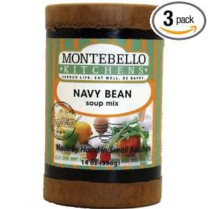 Montebello Kitchens Navy Bean, 14 Ounce (Pack of 3)  
