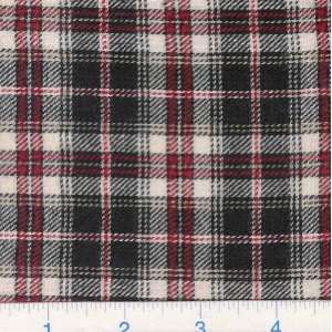  60 Wide Flannel Plaid Black Red Fabric By The Yard Arts 
