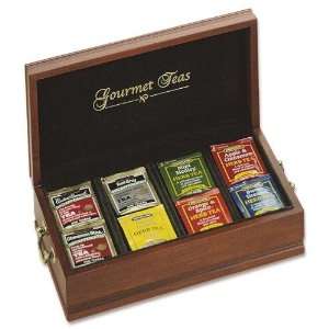  Reed & Barton Gourmet Tea Chest, Holds 80 Tea Bags, Cherry 
