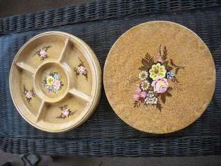 VINTAGE*HAND PAINTED PAPER MACHE PLATE IN BOX~CK JAPAN  