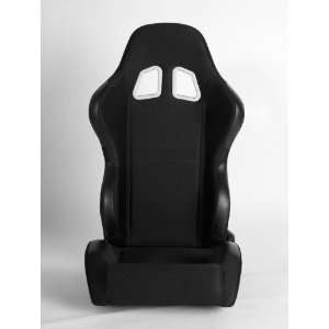  Cipher Auto Black Cloth Universal Racing Seats (Two Seats 