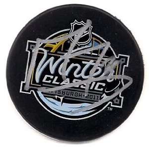  Marc Andre Fleury Autographed Hockey Puck   Winter Classic 
