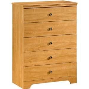  South Shore Zach 5 Drawer Chest in Florence Maple Finish 