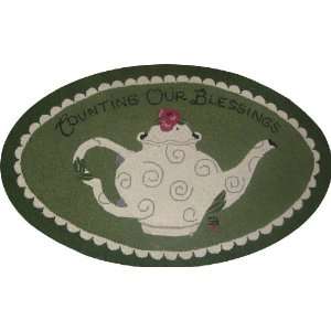   Counting Our Blessings 26x4 Oval Hand Hooked Rug