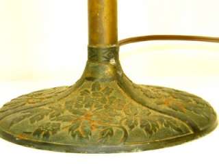 1930s Bradley and Hubbard slag glass lamp base converted from gas to 