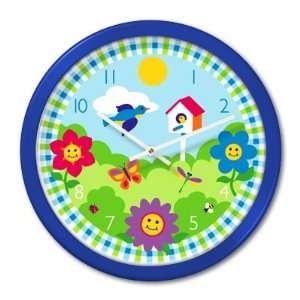  Olive Kids OB HPFL 001 Happy Flowers Clock   Blue