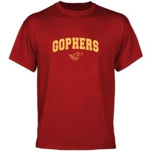  Minnesota Golden Gophers Cardinal Logo Arch T shirt 