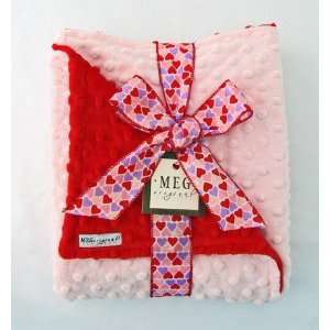  Pink and Red Minky Dot Baby Blanket Baby