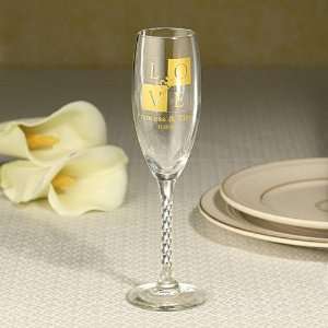  Champagne Flute With Twisted Stem   Custom Artwork F3303S 