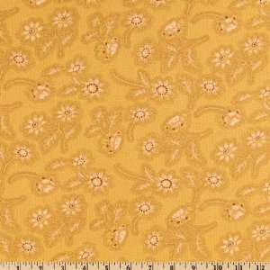   Club Dotted Floral Mustard Fabric By The Yard Arts, Crafts & Sewing