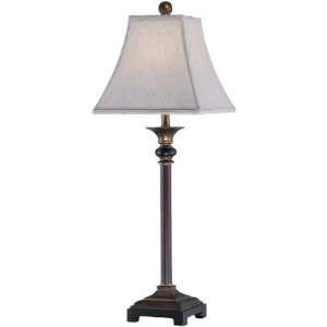  Millicent Bronze Buffet Table Lamp With Linen