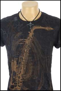 New Indie Rock Saxophone Black Non Iron T Shirt Sz S L  