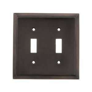  Mid Century Toggle Switch Plate   Double Gang in Oil 