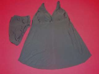 2X NEW MATERNITY BATHING SUIT BLACK TANKINI Swim Dress NWT Plus Size 
