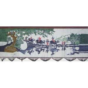  Batik Folk Art Painting 15x44 Miao Hmong Artist #430B 