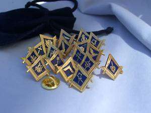 Complete Set Of 18 Masonic Lodge Officer Lapel Pins  