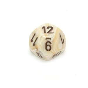  Chessex Marble 16mm Ivory with black d12 Toys & Games