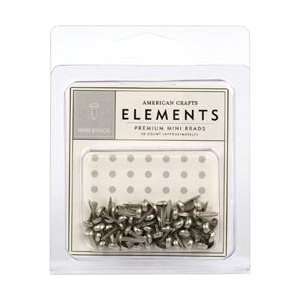 American Crafts Elements Brads Mini 5mm 48/Pkg Pewter; 3 