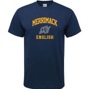  Merrimack Warriors Navy English Arch T Shirt Sports 