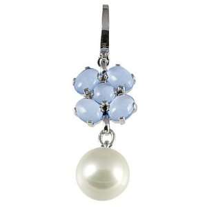  Merii Sterling Silver Synthetic Blue Quartz & Glass Pearl 