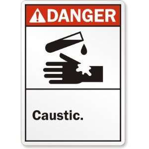  Danger (ANSI) Caustic (with burn hand graphic) Laminated 