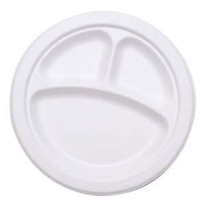  IFN Green 29 3005 9 Three Compartment Bagasse Plate 