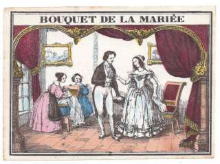 LABEL FRENCH LIQUEUR 19TH C. BOUQUET MARIEE WEDDING  