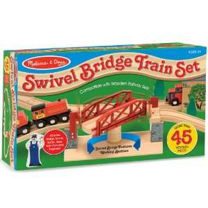  Melissa and Doug Swivel Bridge Train Set Toys & Games