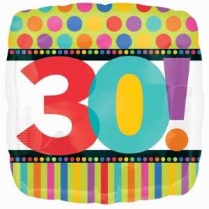  Dots and Stripes Birthday 30   Foil Balloon Health 