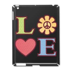  iPad 2 Case Black of LOVE with Sunflower Peace Symbol and 