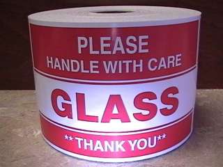   each 3x5 PLEASE GLASS Handle with Care Shipping Labels Stickers  