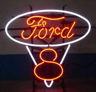 FORD AMERICAN AUTO FORD V8 NEON SIGN / LIGHT  