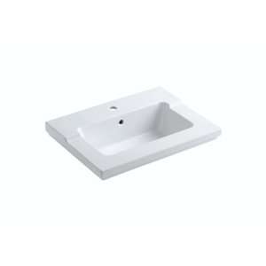   Integrated Lavatory with Single Hole Faucet Drilling, White Home