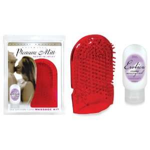  Pleasure Mitt Massage Kit, Cranberry Sensual Jelly 
