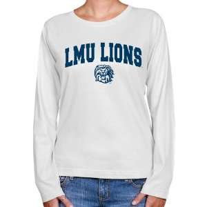 Loyola Marymount Lions Ladies White Logo Arch Long Sleeve Classic Fit 