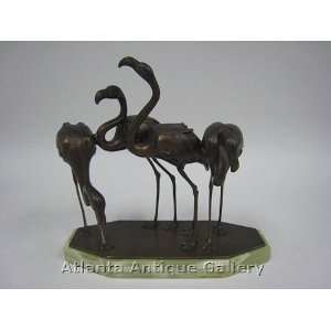  Deco Bronze Flamingo Sculpture