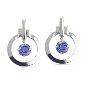   Iolite Earrings With Bow Embellishments In Silver. CleverEve Jewelry