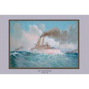  First Class Battleship Iowa   Poster by Werner Plank 