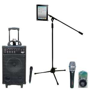  Speaker, Mic, Cable and Stand Package   PWMA860I 500W VHF Wireless 