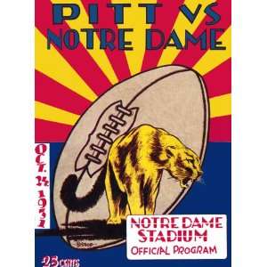  1931 Notre Dame Fighting Irish vs Pittsburgh Panthers 22 x 
