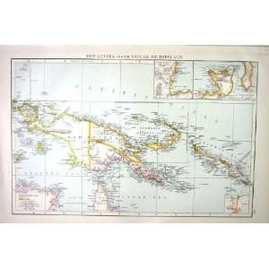   ANTIQUE MAP c1897 SOLOMON ISLANDS GAZELLE WALES