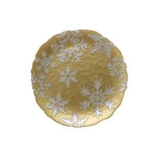   Gold Glass Serving Platter Italian Dinnerware 