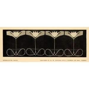  1903 Print Over Mantel Panel Design Flower Art Nouveau 