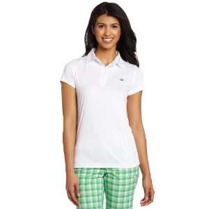 Quagmire Golf Womens Short Sleeve Solid Interlock Polo, White, Large 