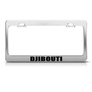  Djibouti Flag Chrome Country license plate frame Stainless 